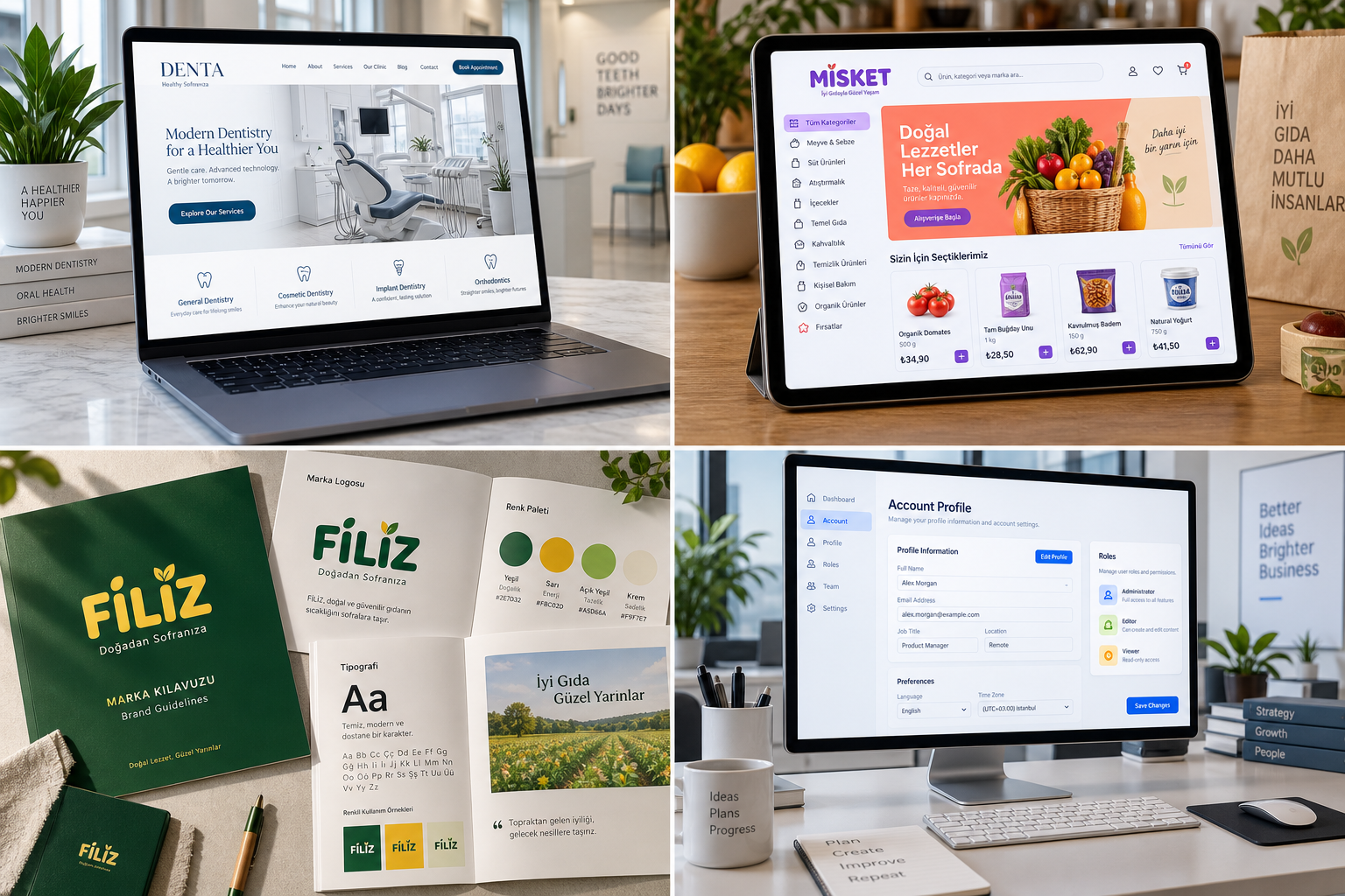E-ticaret ürün ve mağaza tasarım örneği